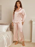 SilkSilky-IT-Seta-pura-Manica-lunga-Colletto-risvolto-Pigiami-da-donna-Rosa-Chiaro-004