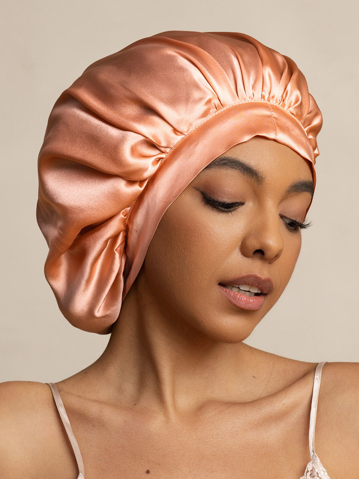 SilkSilky-IT Seta pura Sleep Cap RosaCorallo 001