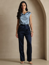 [Blu Scuro] SilkSilky-IT 19Momme Seta Womens Pants 005