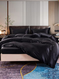 SilkSilky IT 22Momme Seta pura Bedding Set Nero 004