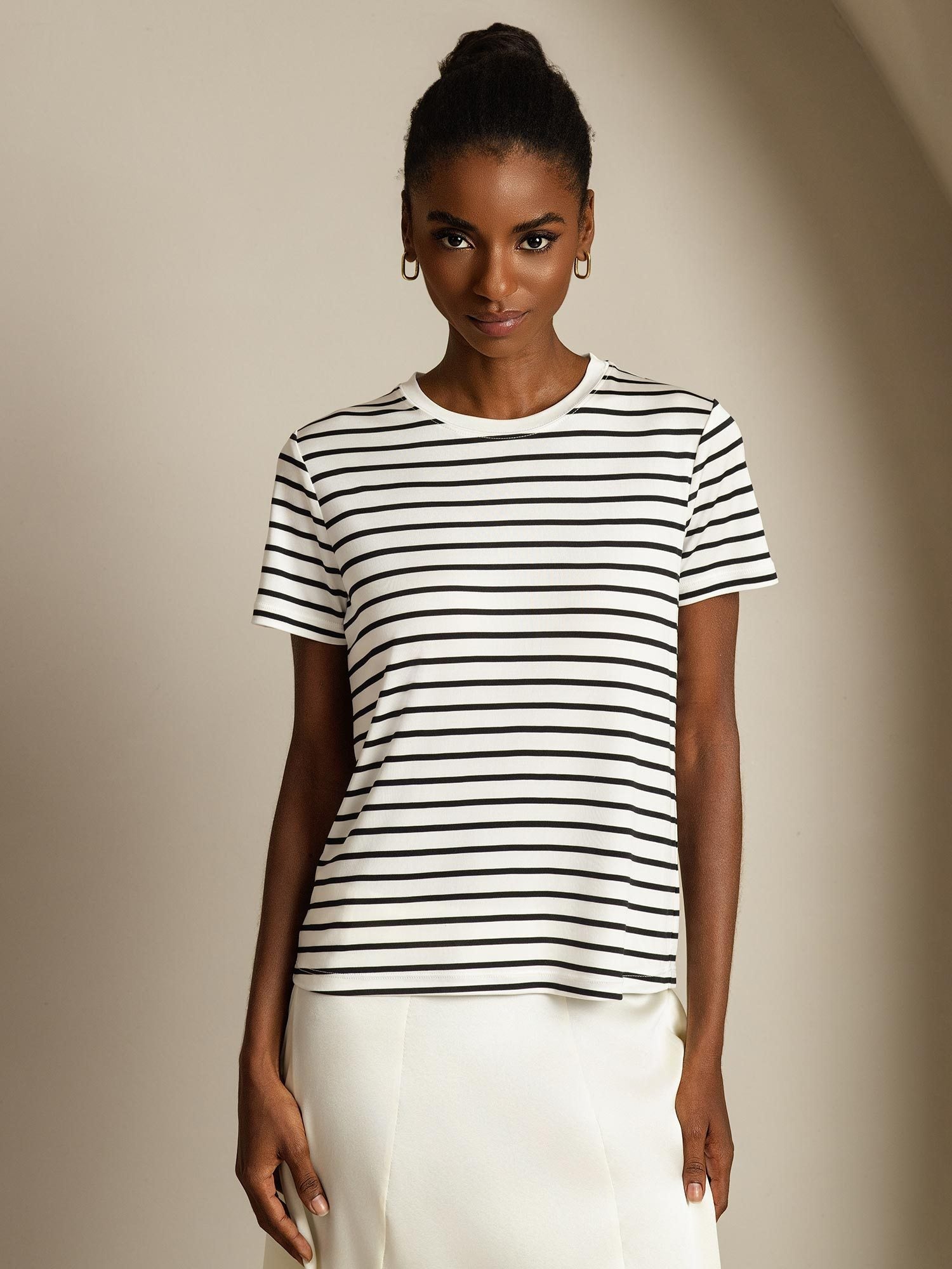 [RigheBianche] SilkSilky-IT Seta pura Womens T-Shirt 003