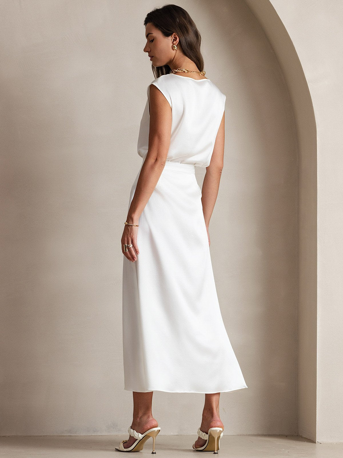 [Bianco] SilkSilky-IT 19Momme Seta Skirt 004