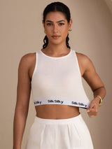 [Bianco] SilkSilky-IT Sleeveless Crew Neck Cami 003