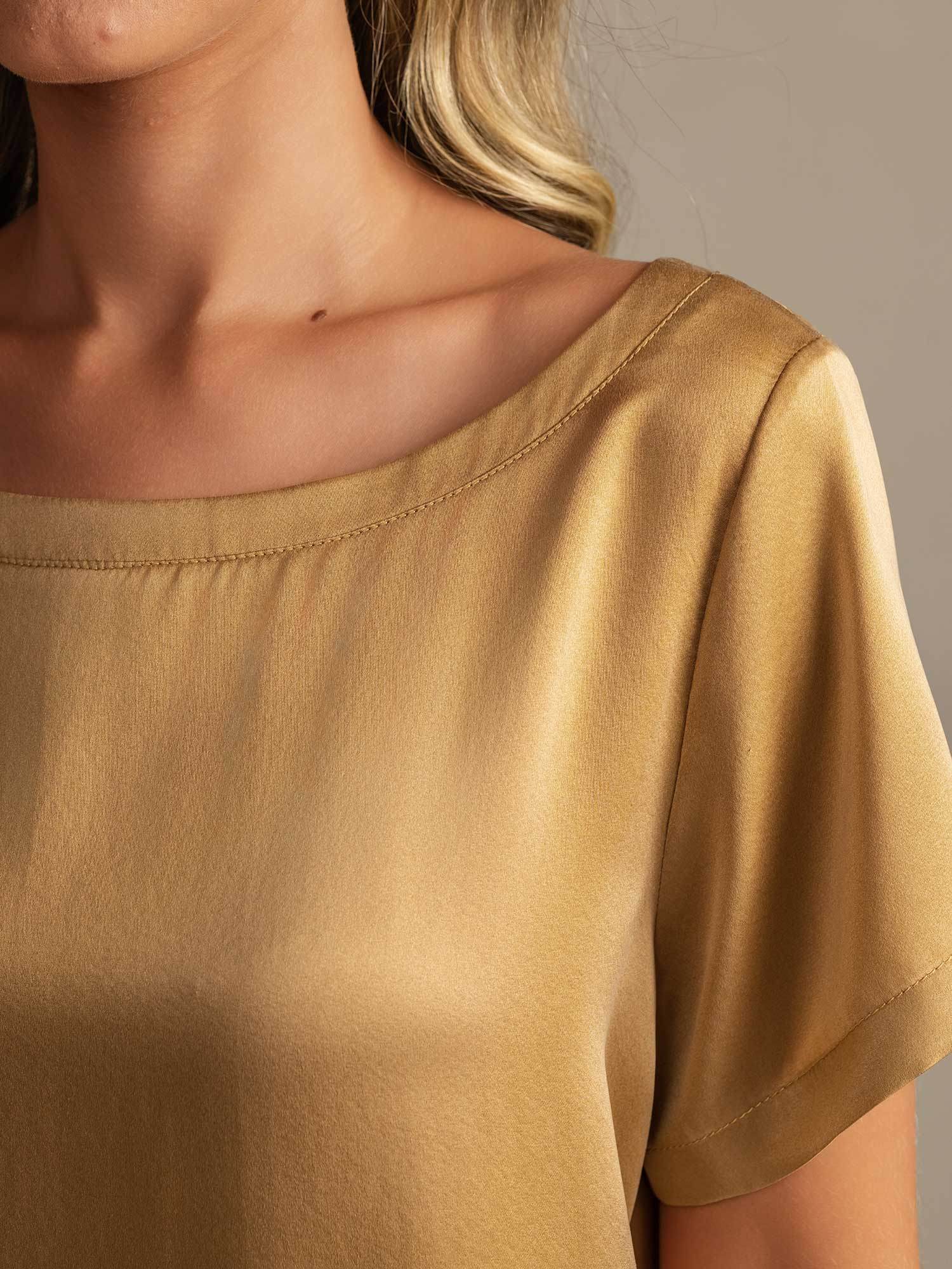 [Marrone Chiaro] SilkSilky-IT 19Momme Seta Womens Pajamas 004,