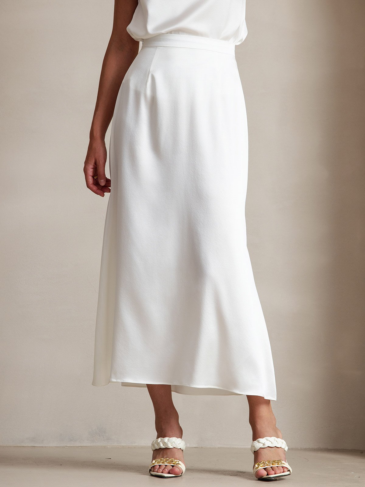 [Bianco] SilkSilky-IT 19Momme Seta Skirt 001
