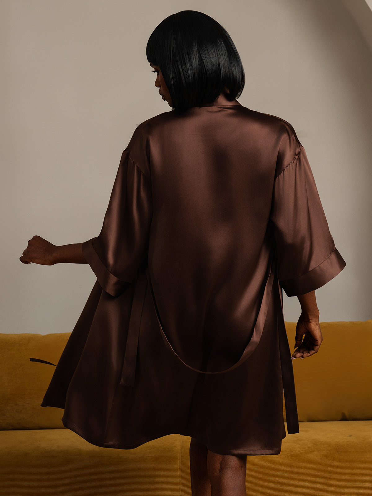 [Caffè] SilkSilky-IT Seta pura Womens Robe 002