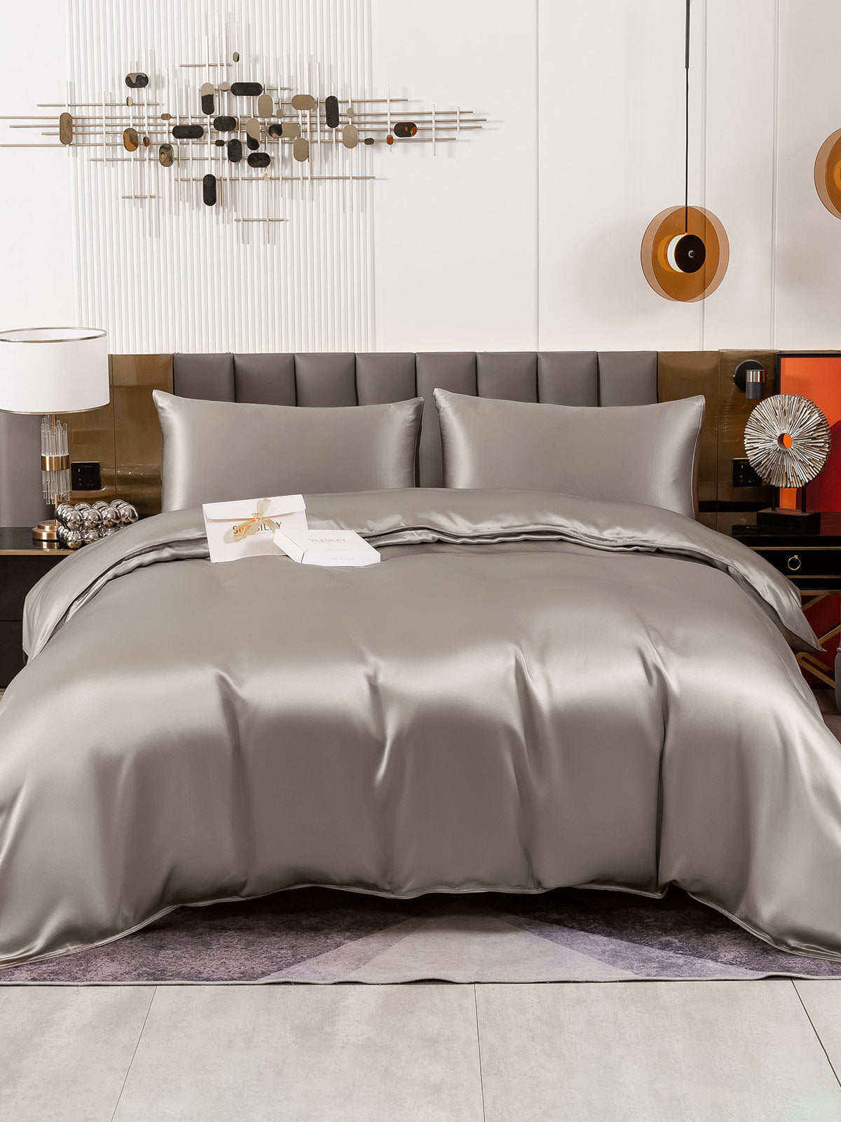 [Grigio] SilkSilky-IT 19Momme Seta pura Bedding Set 001
