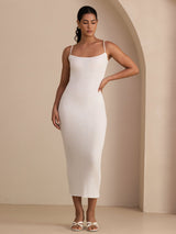 [Bianco] SilkSilky-IT Square Neck Vestiti da donna 006