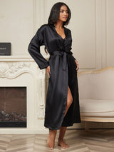 [Nero] SilkSilky-IT Long Sleeve Vestaglia da donna 005
