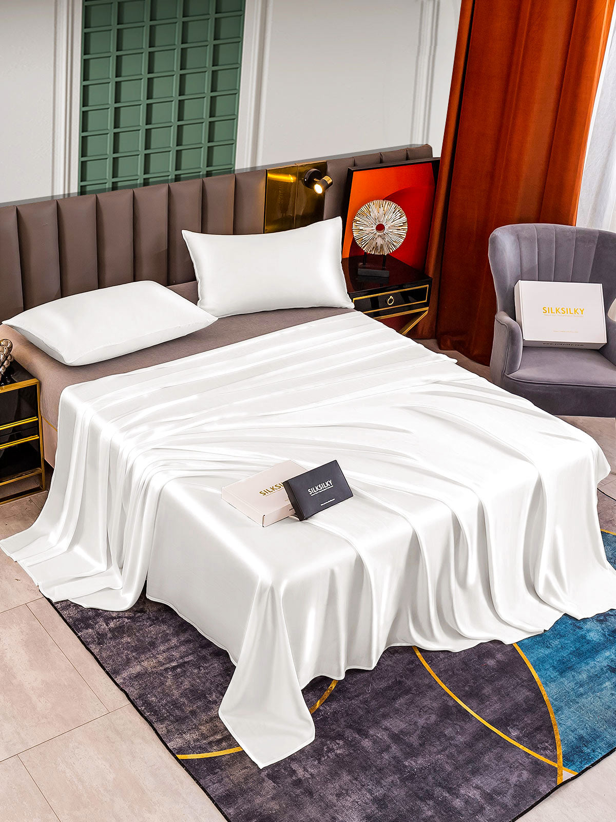 [Bianco] SilkSilky-IT 25Momme Seta pura Bedding Set 002