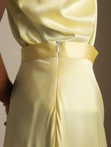 [Giallo Chiaro] SilkSilky-IT Spaghetti Strap Cowl Neck Women's Outfit Sets 004