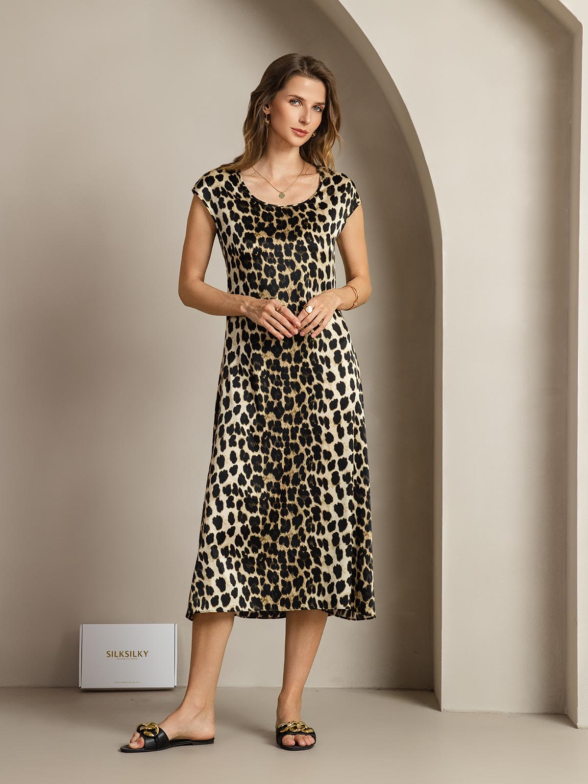 [Leopardo] SilkSilky-IT 19Momme Seta Dress 001