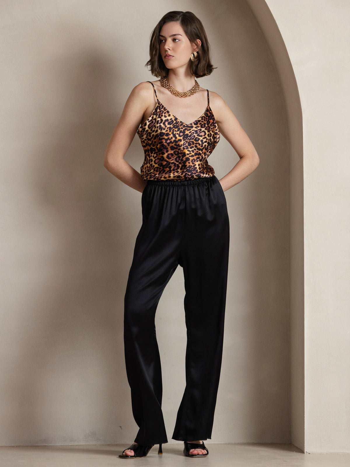 [Leopardo] SilkSilky-IT Seta pura Camisoles 005