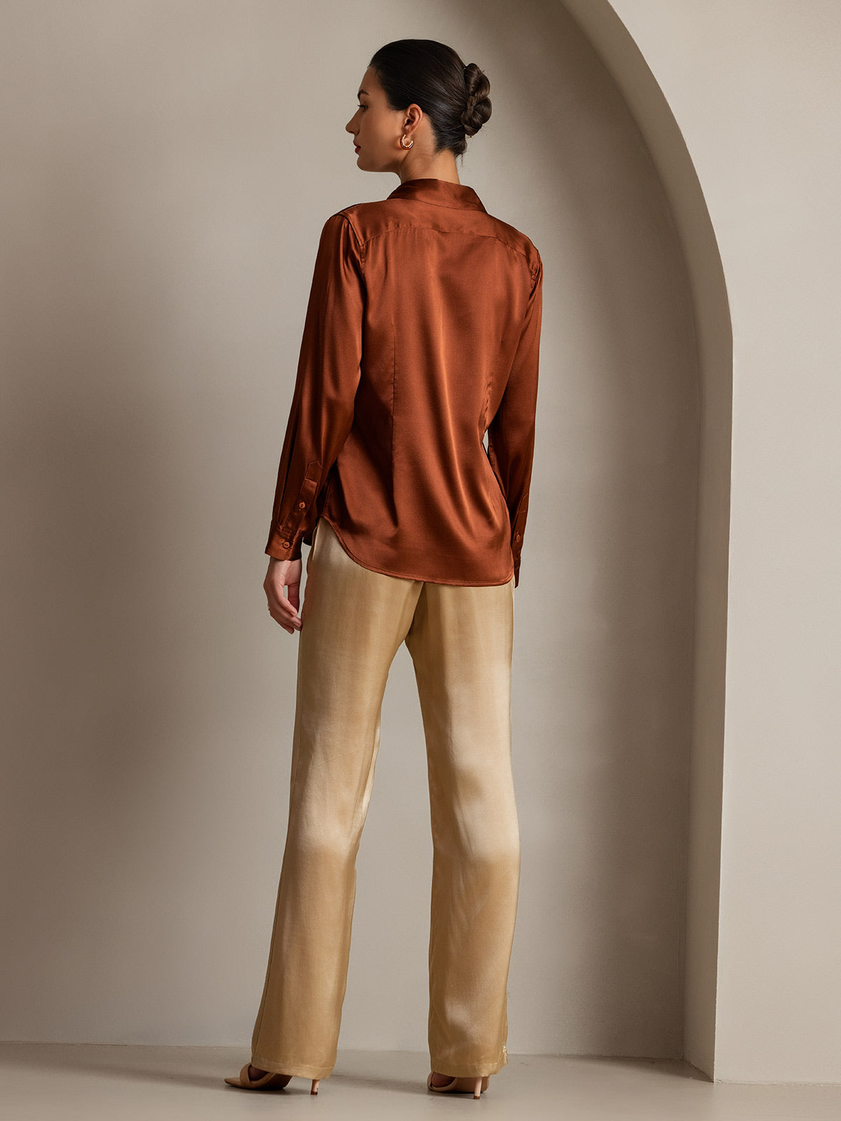 [Champagne] SilkSilky-IT 19Momme Seta Womens Pants 004