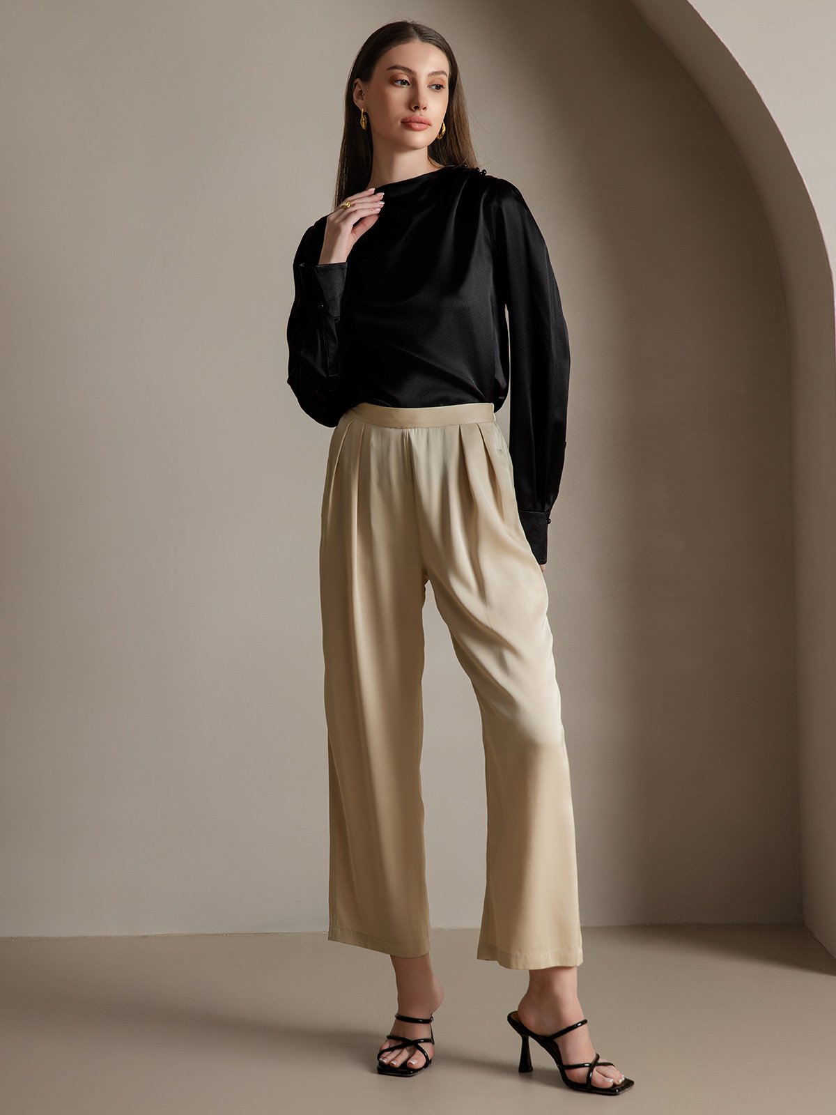 [Nero] SilkSilky-IT 19Momme Seta Womens Shirt 007