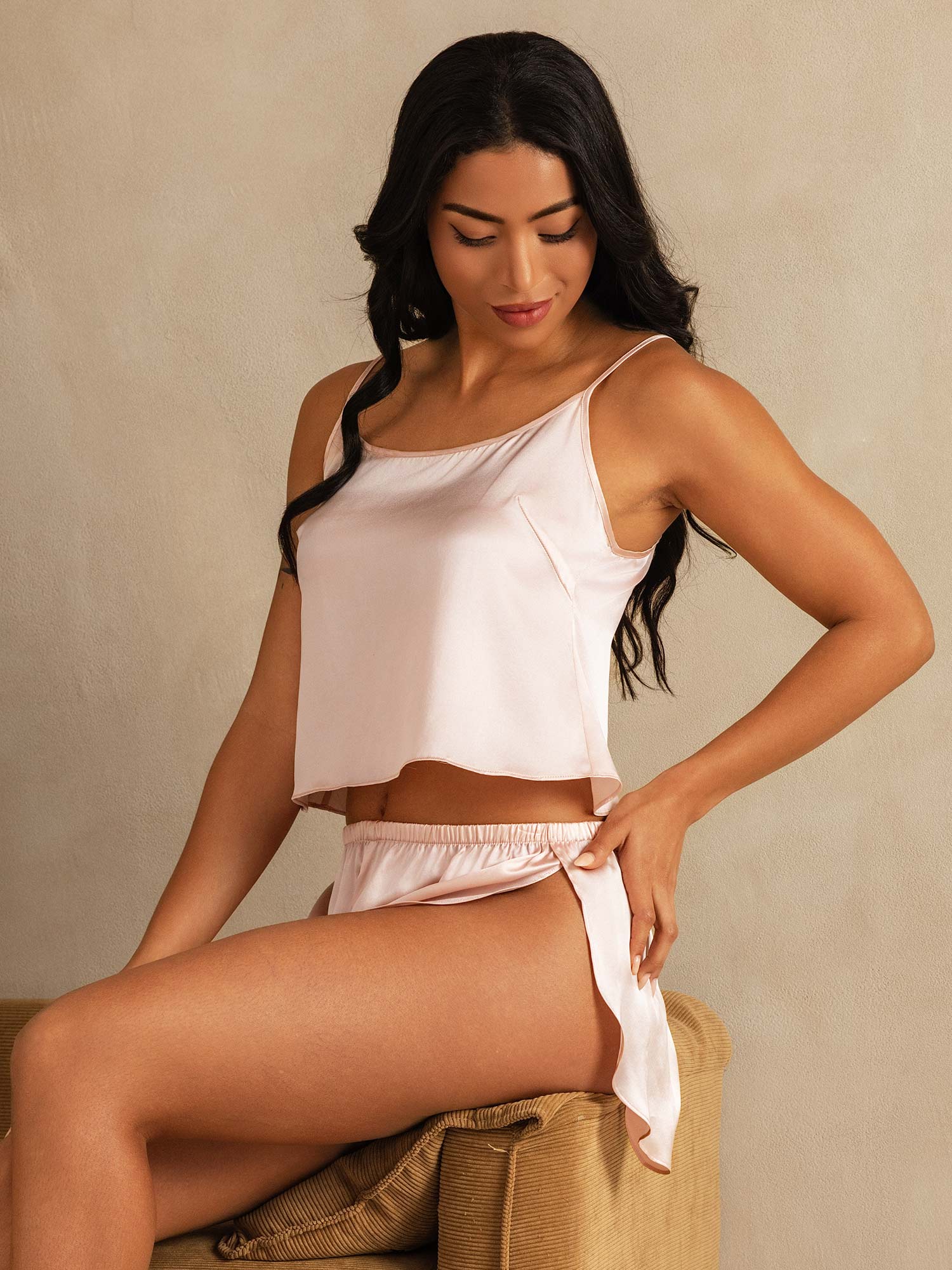 [Rosa] SilkSilky-IT Seta pura Camisole Set 003