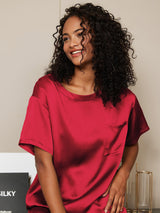 [Vino] SilkSilky-IT Short Sleeve Round Neck Pigiami da donna 006