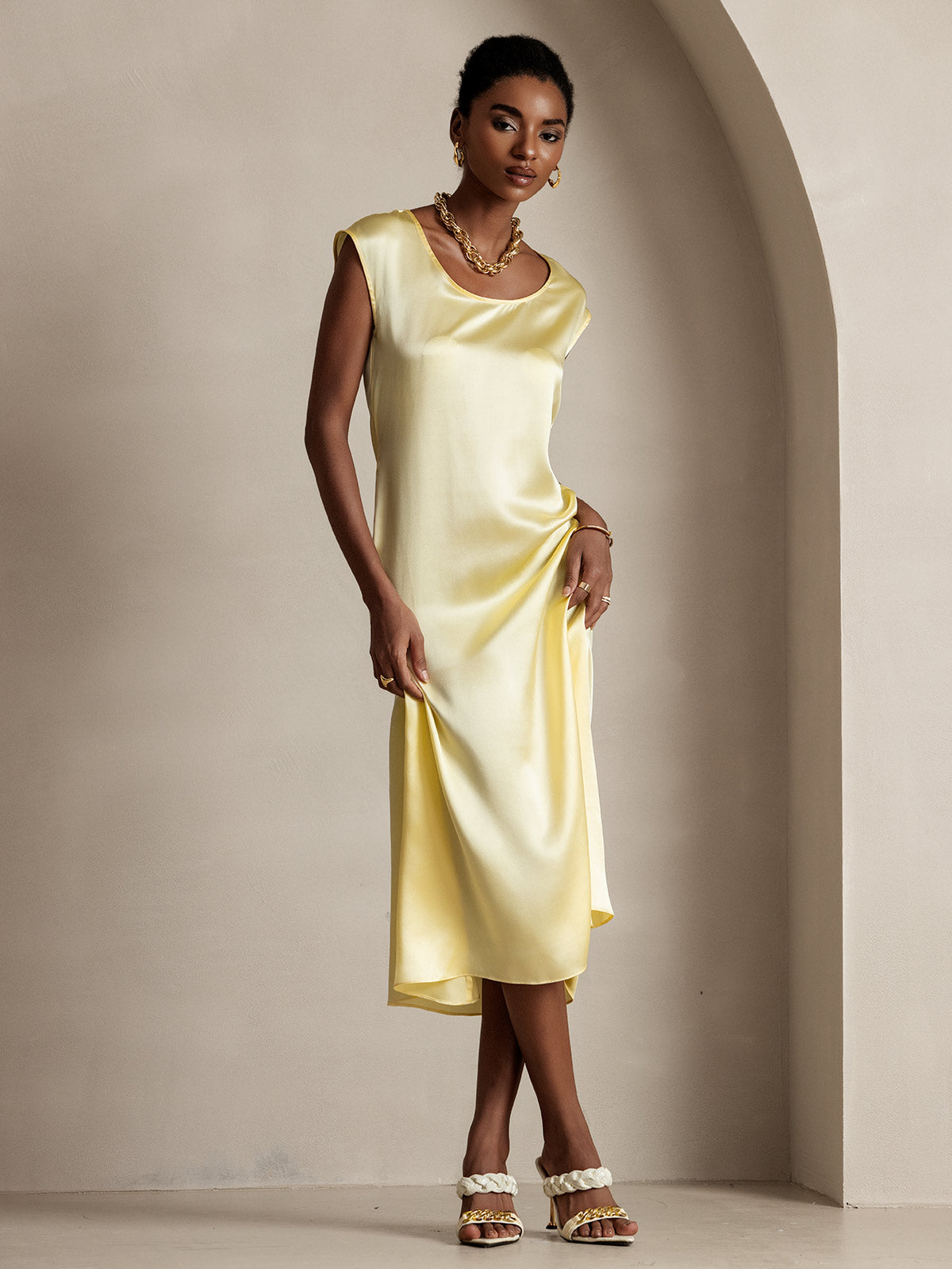[Giallo Chiaro] SilkSilky-IT 19Momme Seta Dress 004