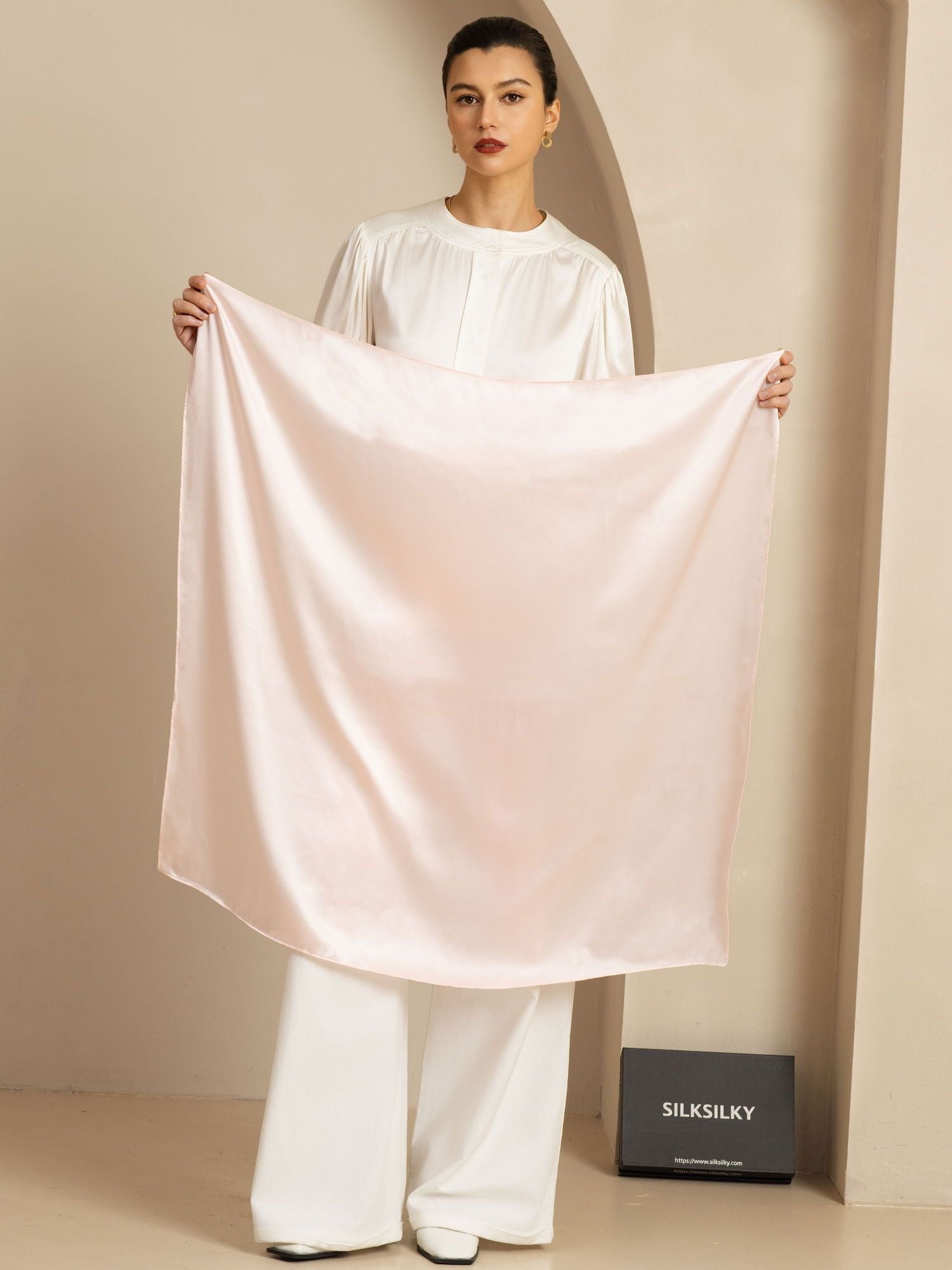 [Rosa Chiaro] SilkSilky-IT Sciarpa 002