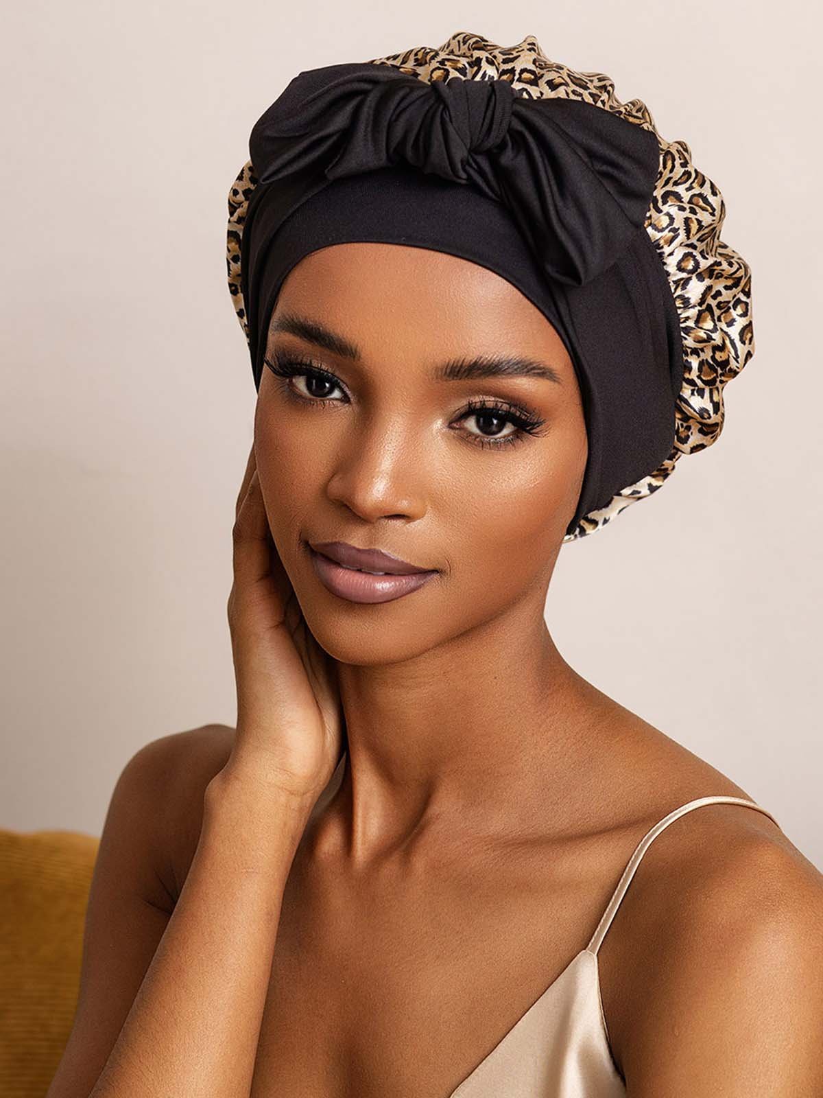 SilkSilky-IT Seta pura Sleep Cap Leopardo 003