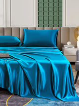 [Verde Acqua] SilkSilky-IT 25Momme Set di biancheria da letto 006
