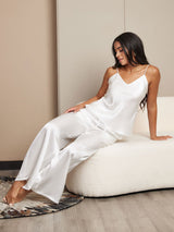[Bianco] SilkSilky-IT Tirantes Finos Scollo a V Set di Bretelle 003