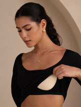 [Nero] SilkSilky-IT Long Sleeve Collo a U Magliette donna 005