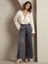 [Grigio Scuro] SilkSilky-IT 19Momme Seta Womens Pants 007,
