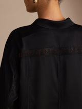 [Nero] SilkSilky-IT Long Sleeve Lapel Collar Camicette 005