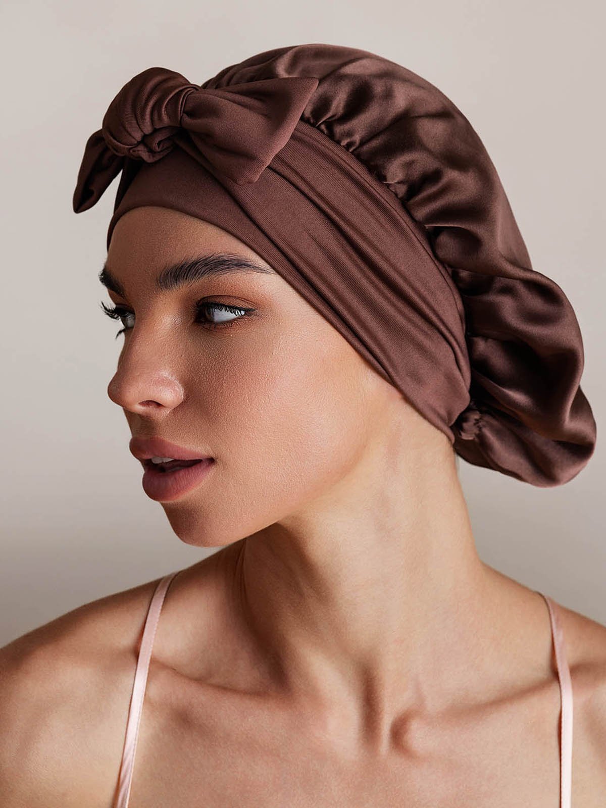 SilkSilky-IT Seta pura Sleep Cap Caffè 002