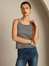 [Righe Nere] SilkSilky-IT Square Neck Cami 003