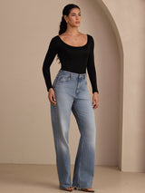 [Nero] SilkSilky-IT Long Sleeve Collo a U Magliette donna 006