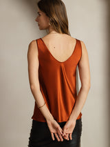 [Caramello] SilkSilky-IT Sleeveless V Neck Cami 003