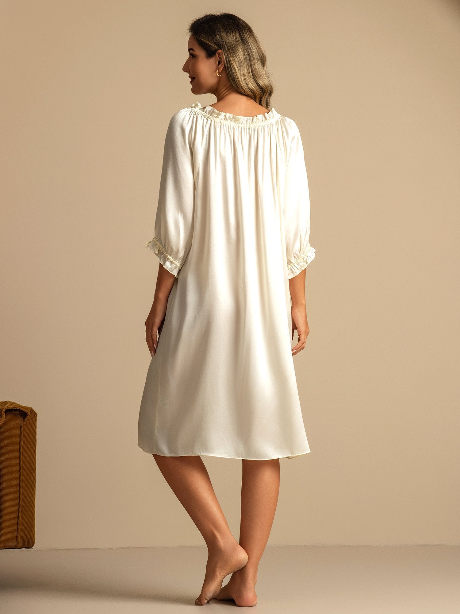[Bianco] SilkSilky-IT Seta pura Nightgown 002