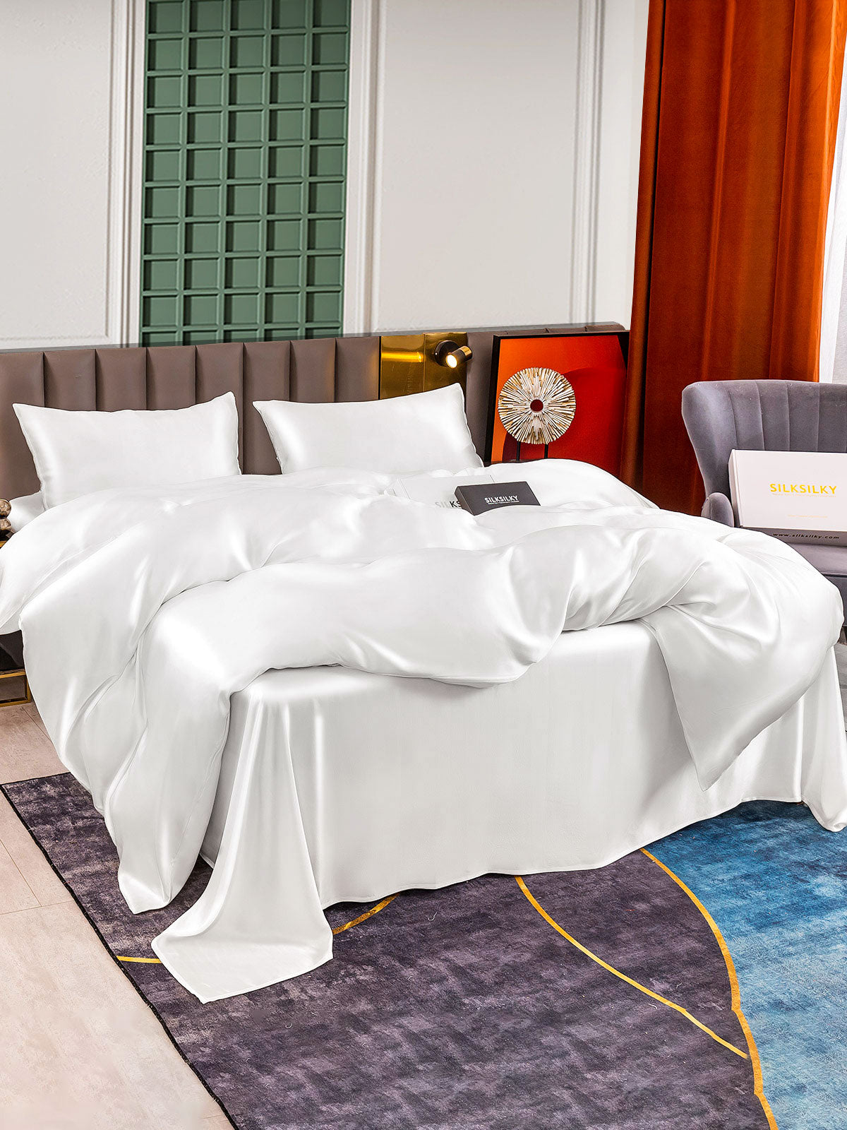 [Bianco] SilkSilky-IT 25Momme Seta pura Bedding Set 002