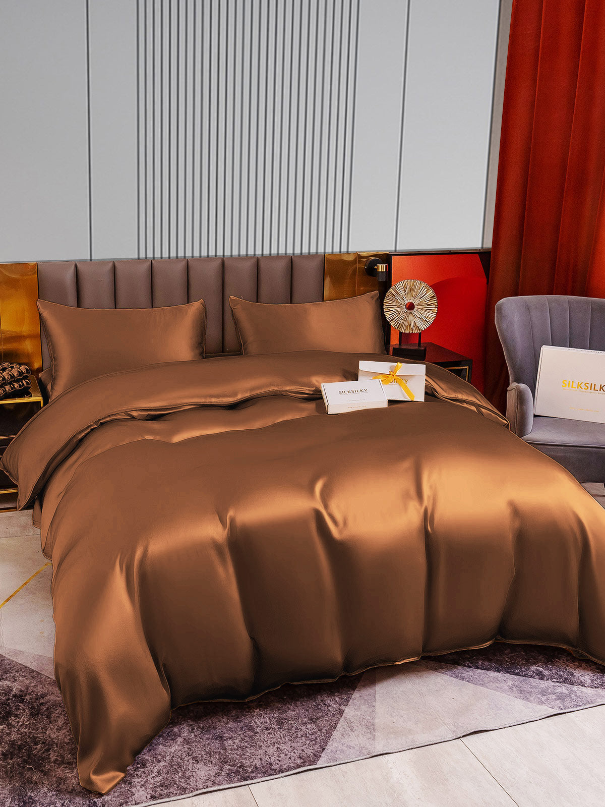 [Caffè] SilkSilky-IT 22Momme Seta pura Bedding Set 005