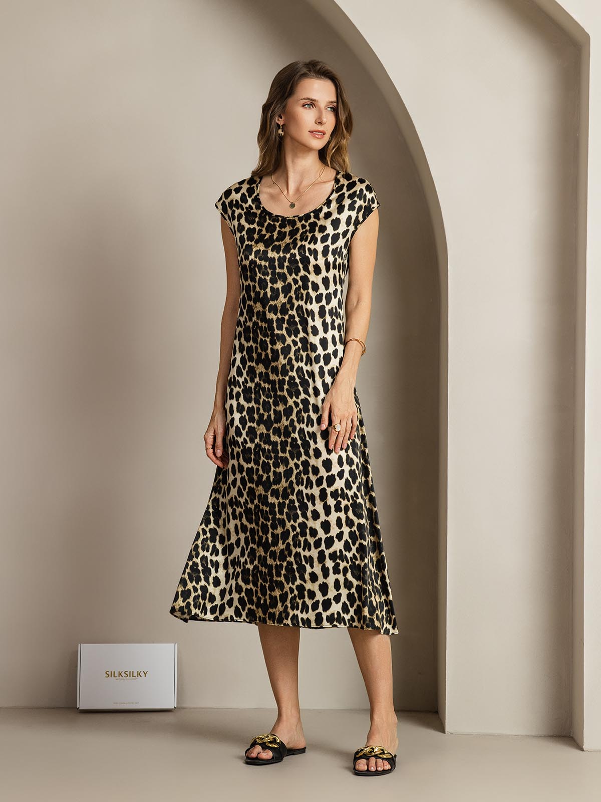 [Leopardo] SilkSilky-IT 19Momme Seta Dress 008