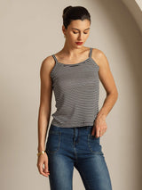 [Righe Nere] SilkSilky-IT Square Neck Cami 004