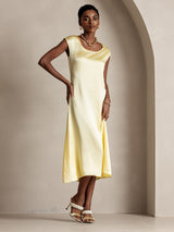 [Giallo Chiaro] SilkSilky-IT Cap Sleeve Vestiti da donna 003
