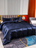 SilkSilky IT 22Momme Seta pura Bedding Set BluAcuro 004