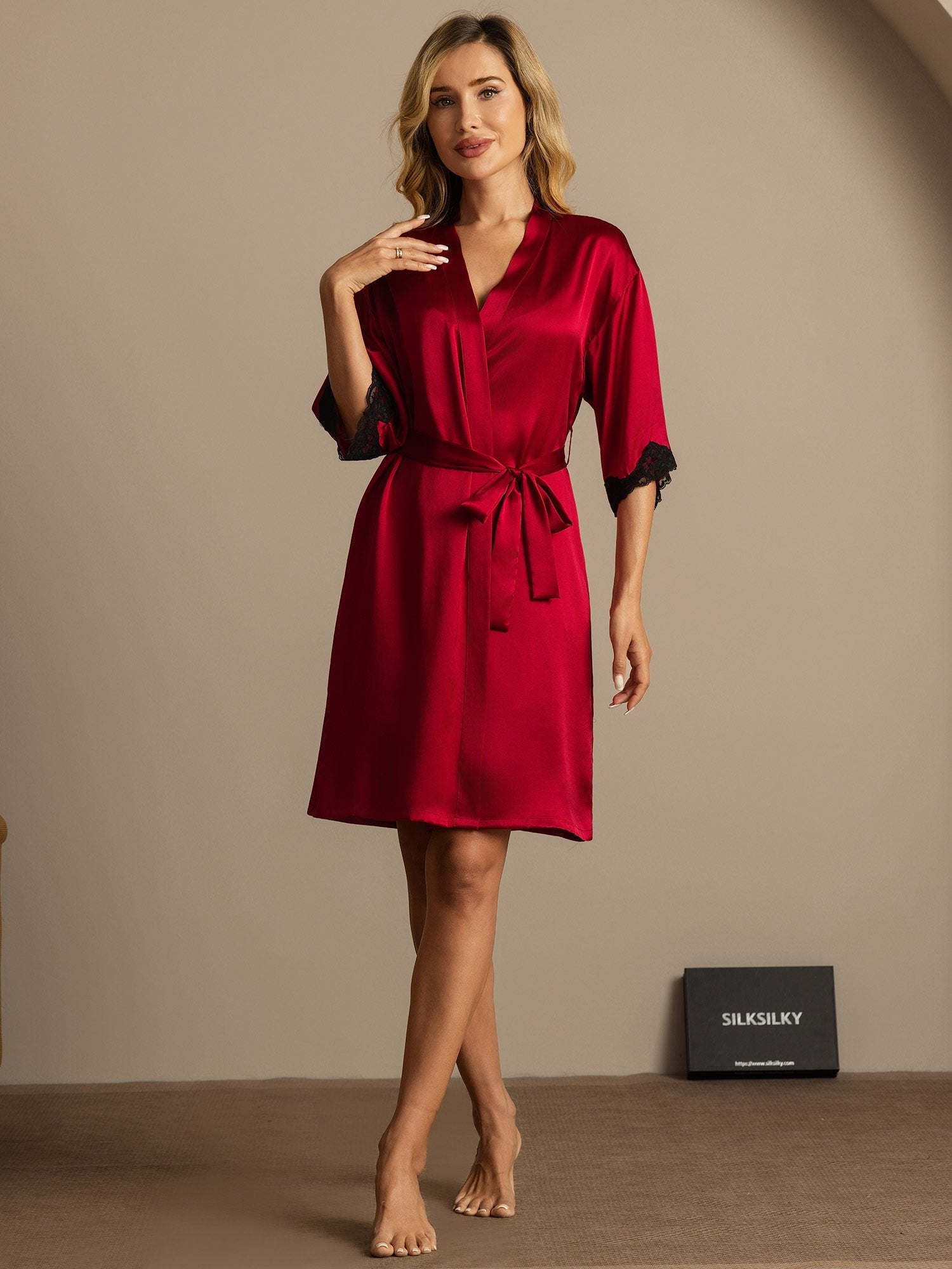 [Vino] SilkSilky-IT Seta pura Womens Robe 003