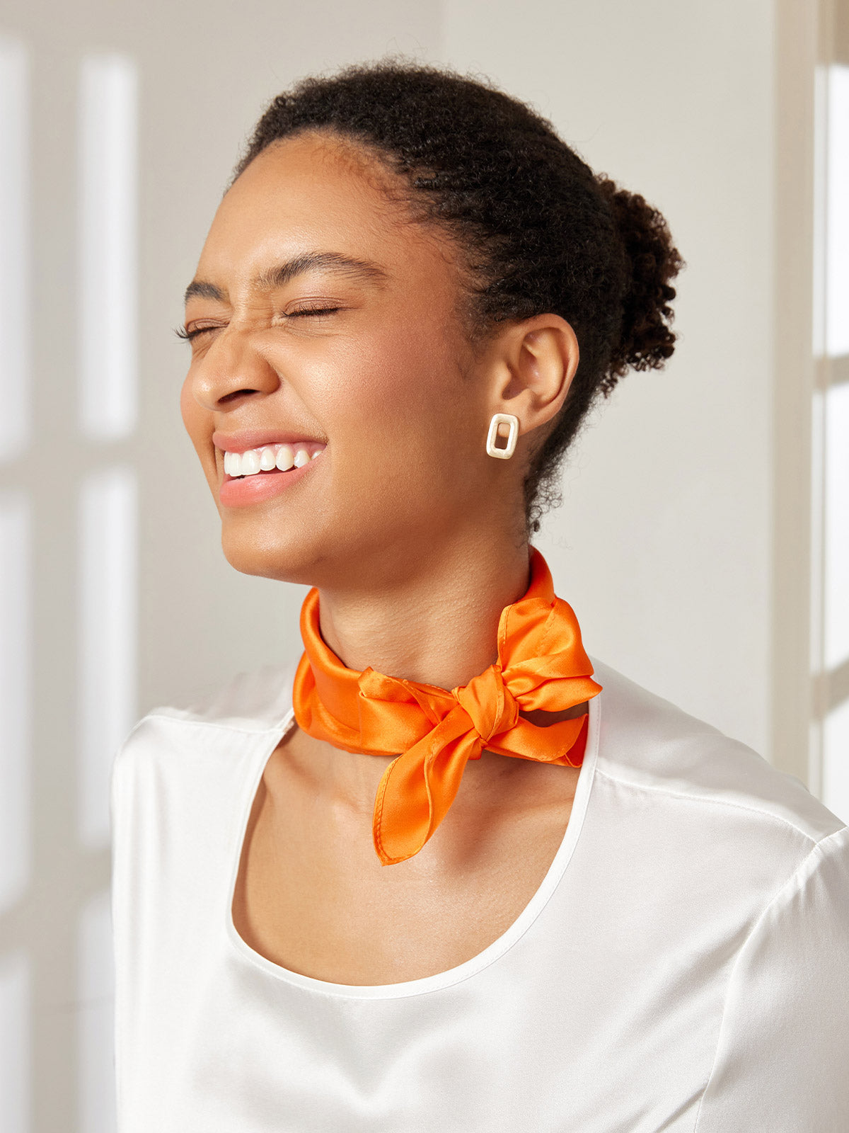[Arancia] SilkSilky-IT Seta pura Scarf 001