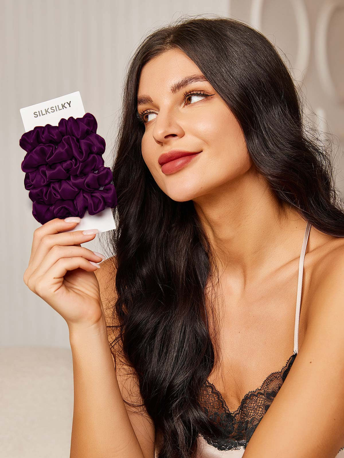 [Viola Scuro] SilkSilky-IT 19Momme Seta pura Scrunchie 001