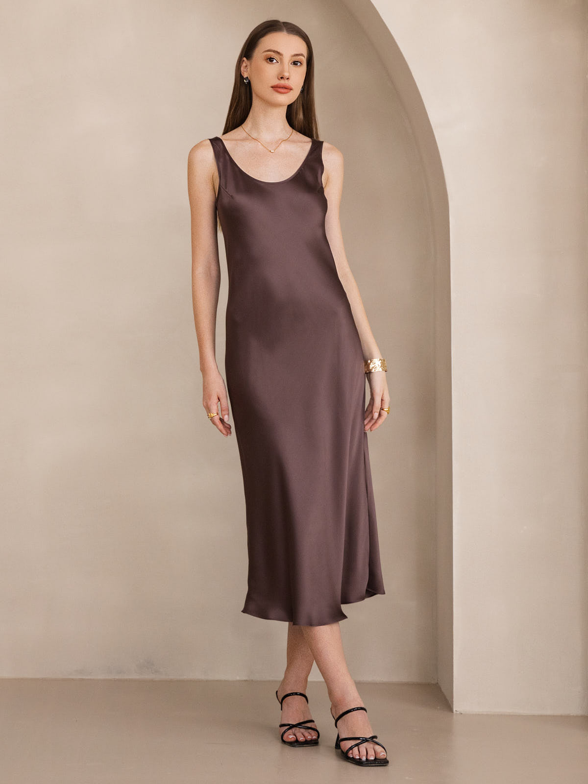 [Caffè] SilkSilky-IT Seta pura Dress 001