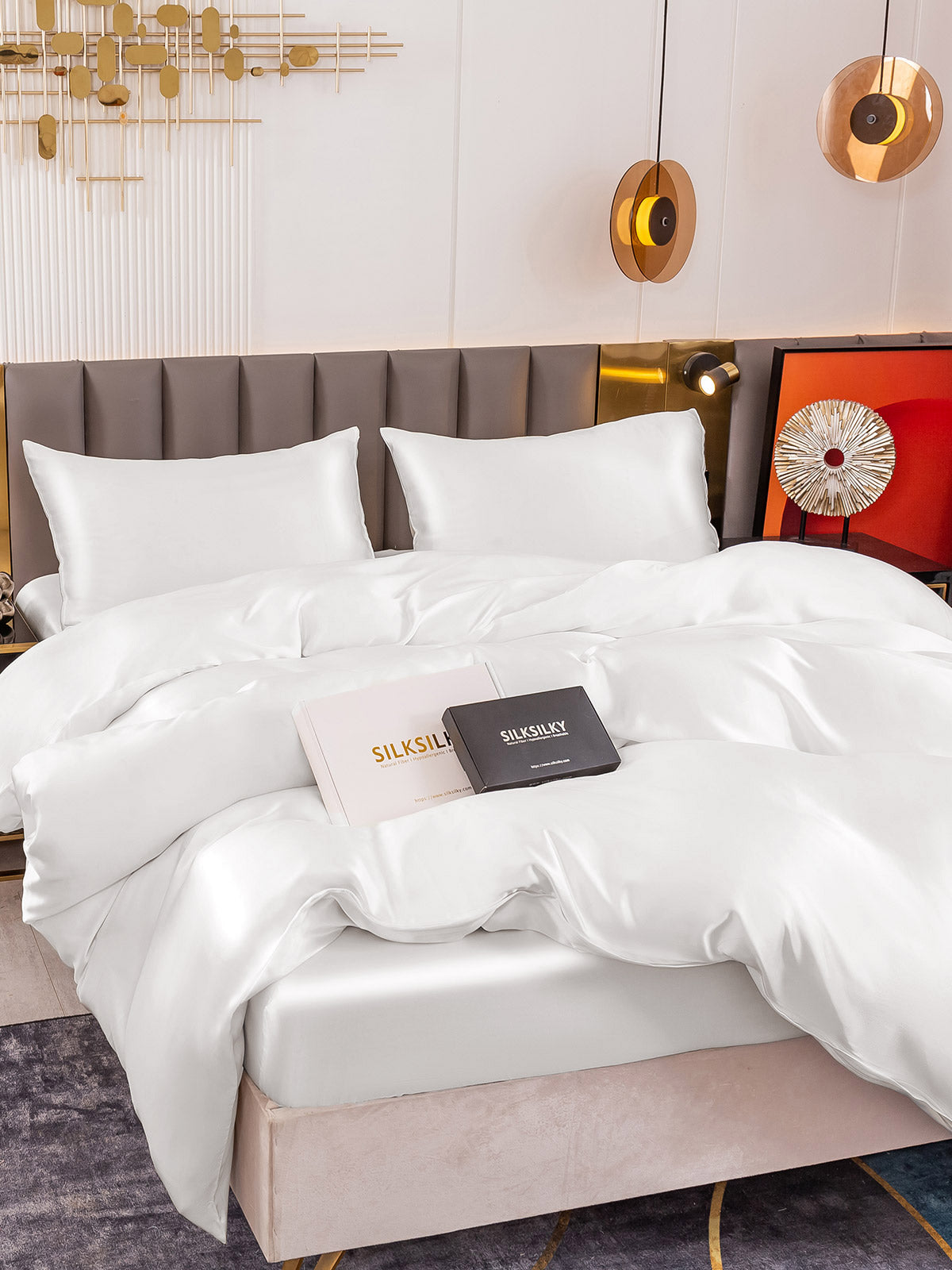 [Bianco] SilkSilky-IT 19Momme Seta pura Bedding Set 005