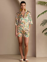 [Coccodrillo Sabbia] SilkSilky-IT Short Sleeve Notch Collar Pigiami da donna 006