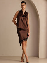 [Cioccolato Fondente] SilkSilky-IT Sleeveless Tie Neck Cami 006