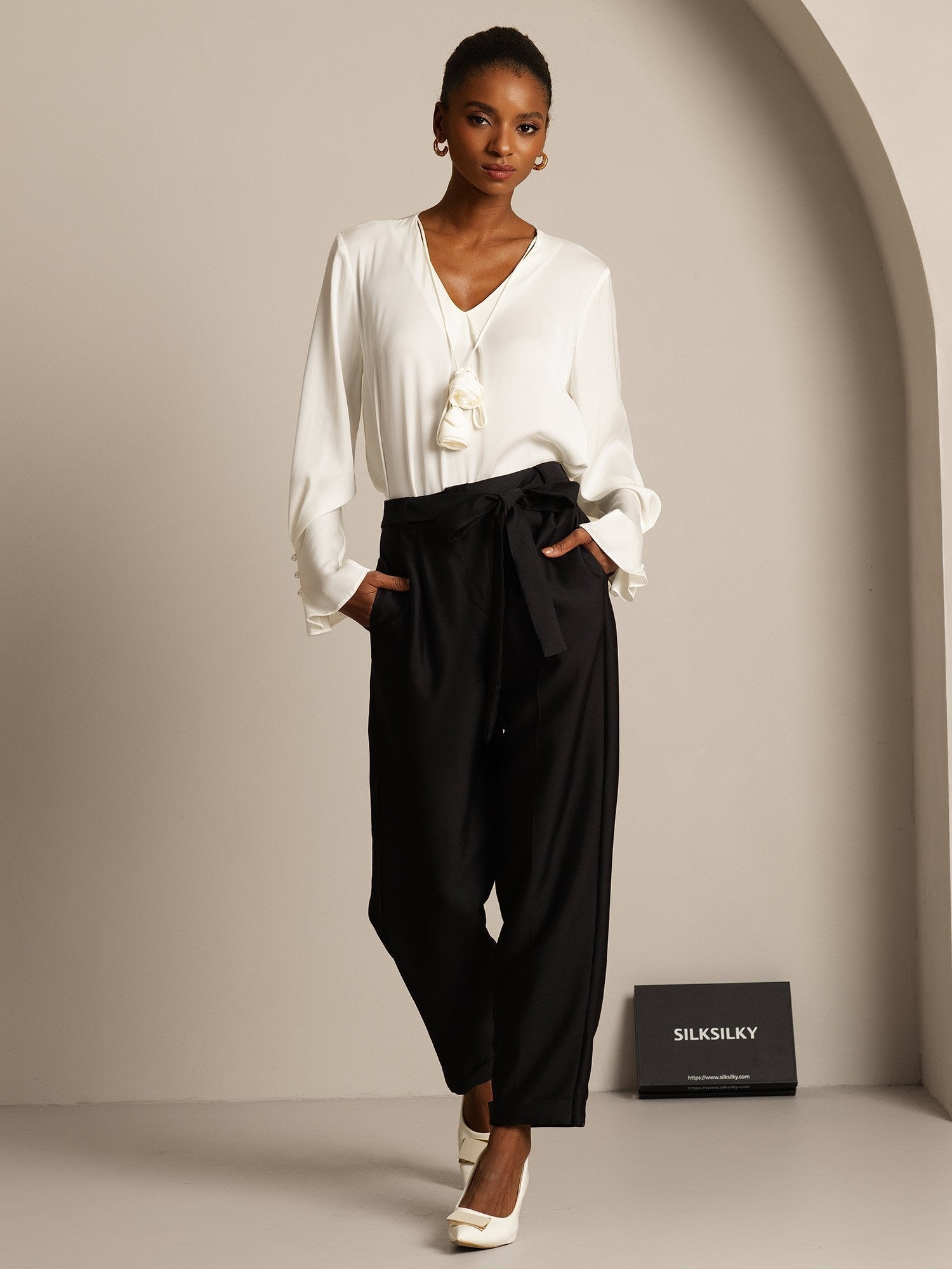 [Nero] SilkSilky-IT 32Momme Seta Womens Pants 003,