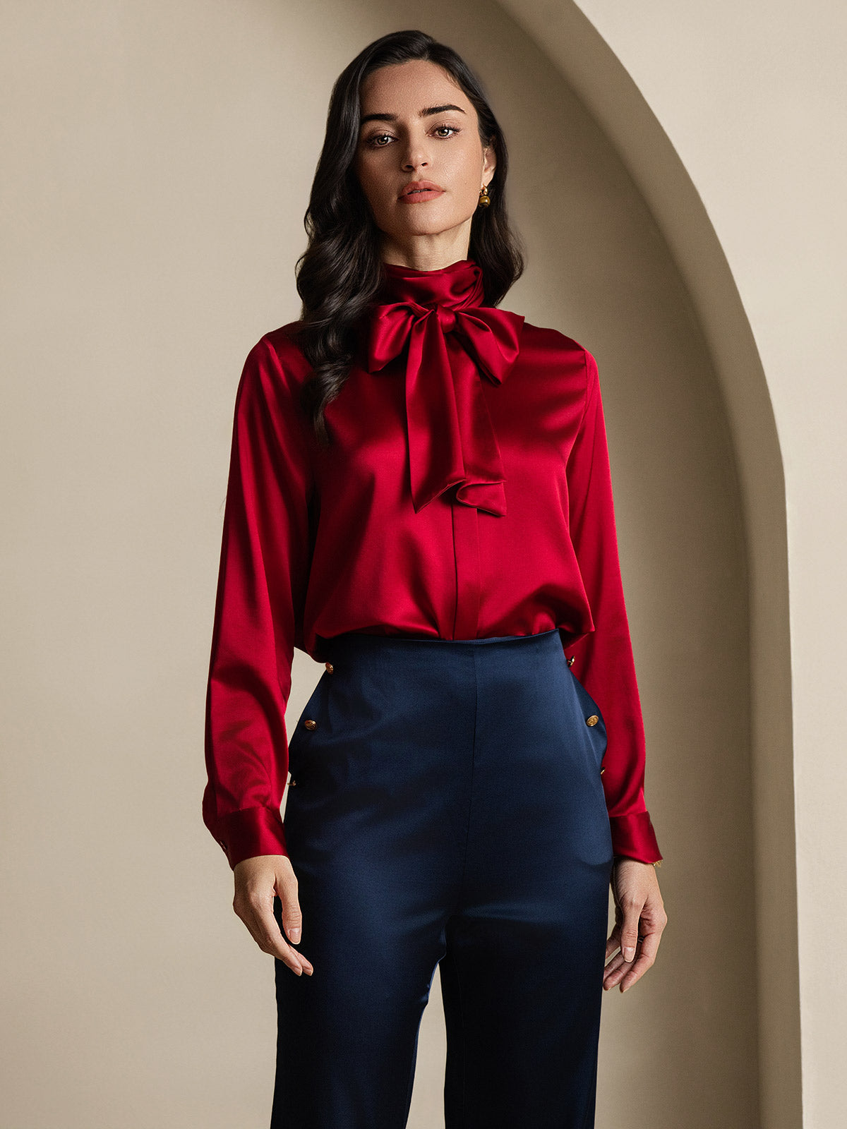 [Vino] SilkSilky-IT 19Momme Seta Womens Shirt 005