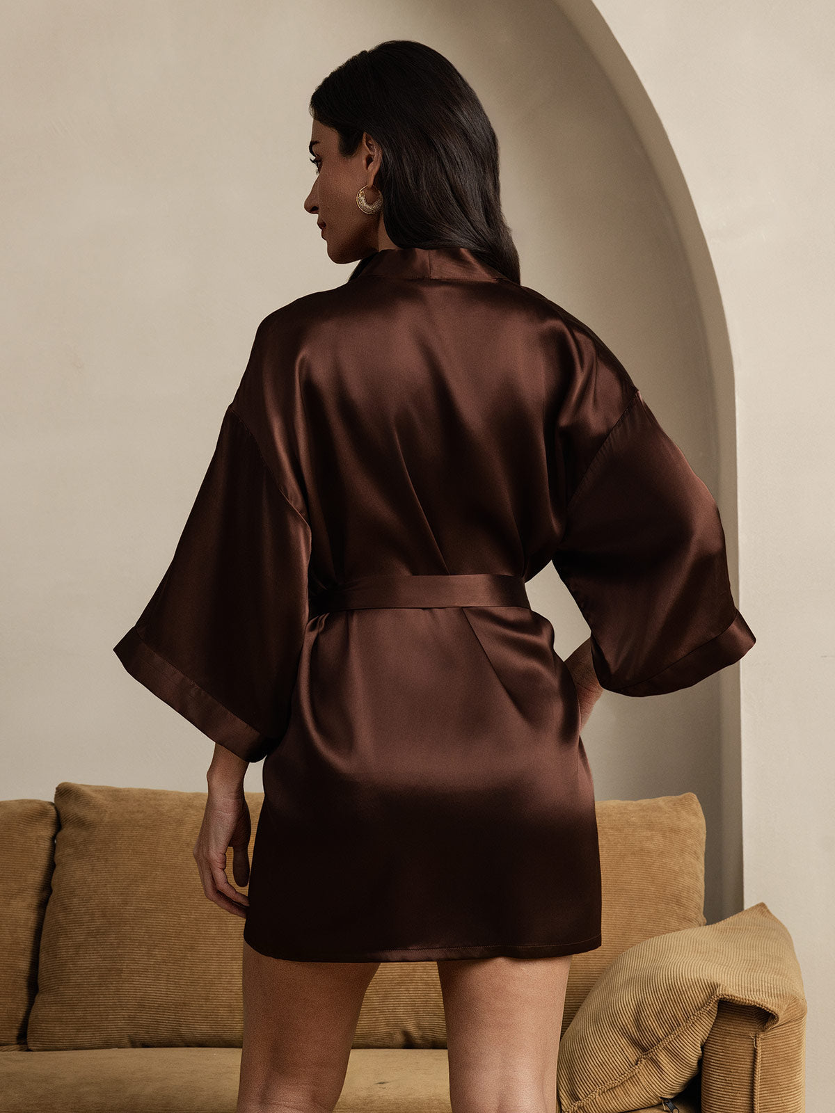 [Caffè] SilkSilky-IT Seta pura Womens Robe 002